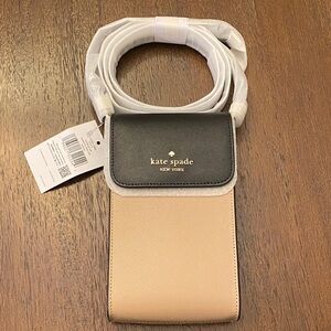Kate Spade Black and Tan Crossbody Phone Bag